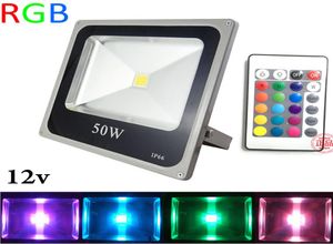 RGB LED projektör 10W 20W 30W 50W LED dış spot ışığı 12V LED açık ışık reflektör spot taşkın ışığı24 Anahtar uzaktan kumanda 4530893