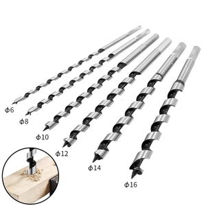 230mm HSS Twist Drill Bits 6810121416mm Metal Steel Center Drill for Wood Door Lock Reaming Woodworking Tools 240418