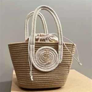 Luxo Mulher Tote Bag Designer Grass Tecida Cesta Vegetal Totas