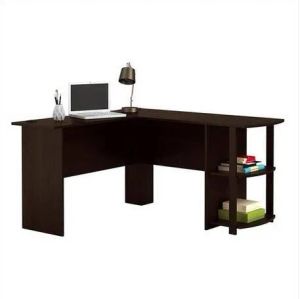 Furniture 2020 Free shipping Wholesales HOT Sales FCH LShaped Wood Rightangle Computer Desk with Twolayer Bookshelves