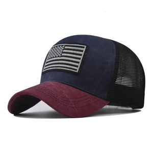 Mode bomull män kvinnor taktisk armé militär baseball cap usa amerikansk flagga utomhus unisex hip hop hattar för att ha kört 240419