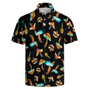 Hawaii Pattern 3D Print Summer Mens Button Down Koth