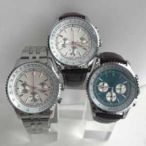 Multi Dial Watch Perfect Watch Navitimer Mens Business Ladies Orologio 50mm Sier Plated WatchBand Elegant Designer Watches de alta qualidade B01