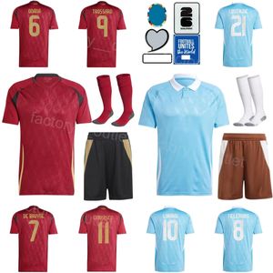 Euro Cup 24-25 Soccer 6 Amadou Onana Jerseys National Team 11 Leandro Trossard 13 Matz Sels 21 Timothy Castagne Youri Tielemans Football Shirt Kits Mens Child BiLiShi