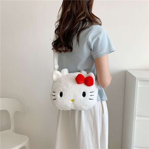 Sevimli Japon Aşk Tozu Allık Kedi Kedi Kedi Messenger Cuddly Taşınabilir Kadın Karikatür Yıldız Bebek Peluş Omuz Çantası Yay