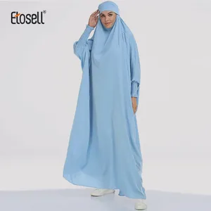 エスニック衣類etosell eid eid hoodedイスラム教徒の女性ヒジャーブ祈り衣服jilbab abaya long khimarフルカバーラマダンガウンイスラム系clothe niqab