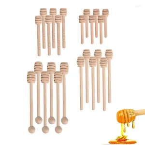 Spoons 6pc Wooden Honey Stir Bar Jam Milk Coffee Take