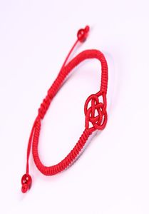 Ethnic Red Rope Węzeł Bransoletka Buddyjska Lucky ręcznie robiona pleciona bransoletki bransoletki dla kobiet mężczyzn unisex biżuteria 8257212