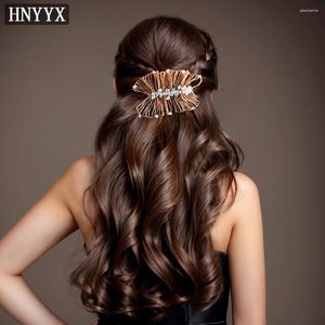 Hårklipp HNYYX CRYSTAL CLIPPLICKLING RHINESTONE PIECE ORANGE Fashion Headwear Wedding Party Jewelry Daily Headdress A77