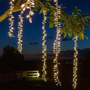 24m LED Wedding Icicle Fairy Lights Christmas String Light Led Garland Festoon Outdoor for Garden Party Street Tree Decoration 240409