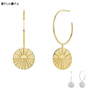 Dangle Earrings DPLAOPA 925 Sterling Silver Pendientes De Aro Piedras Plata Recubierta Oro Clips Big Large Party Drop Earring