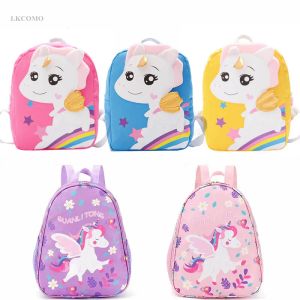 Borse 3d Unicorn Primary School Borse per ragazze Cinetto impermeabile per bambini Bag Student Cartoon Unicorn Girl Children Backpack