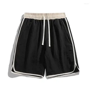 Men's Shorts Flat White Background Plus Size Summer Slim Trend Elastic Quick Drying