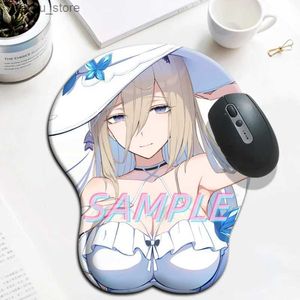 Mouse Pads Wrist Rests Honkai Impact Aponia Nun Girl Sexy Big Boobs Mouse Pad Gamer Anime Cute Wrist Rest 3D Oppai Silicone Gel Mat Mousepad Y240419