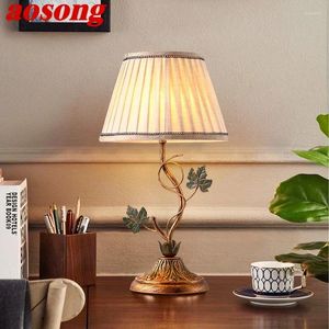 Tischlampen Aosong zeitgenössische Lampe französische Pastoral -LED Kreatives Wohnzimmer Schlafzimmer und Studienhausdekoration Schreibtisch