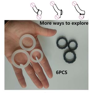 3/6 Pcs/set Silicone Cock Ring Dick Men's Cockring sexyShop Tool For Men Penis Hoop Kit Masturbator Adult Toys Ejaculation Delay