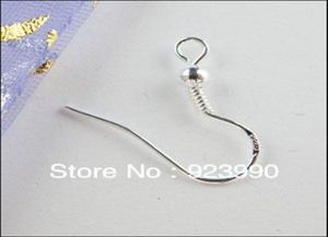 200PCS 18MM Making DIY jewelry findings silver hook earrings 925 sterling silver French Ball hooks earrings Silver2375993