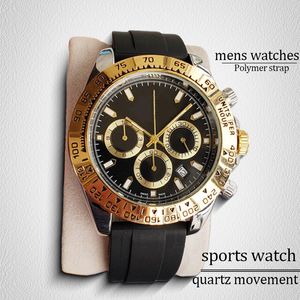 Quartz Movement Watches Luxury Watches Men 40 мм стальные часы Черный Смотрейный удар Повседневная классическая стиль мода современные дизайнерские часы.