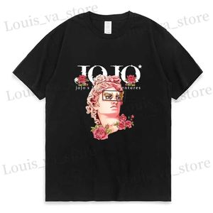 T-shirt maschile giapponese jojo bizzarre avventura anime maglietta uomo donna donna kawaii jojo t-shirt graphic tns maglietta manga corta slve unisex t240419