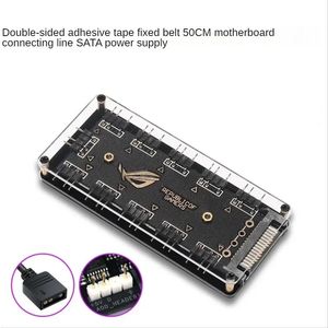 2024 5V 3-pin RGB 10 Hub Splitter SATA Power 3pin ARGB Adapter Extree Kabel dla ASUS aura synchronizacja MSI ASROCK RGB LED W/Fase for MSI ASROCK ARGB Splitter