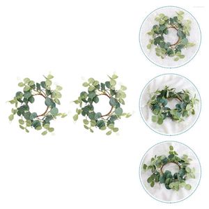 Candle Holders Wreath Eucalyptus Wreaths Rings Ring Door Artificial Front Easter Greenery Spring Leaves Decor Holder Inch 6 Berry Green