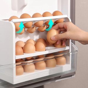 Storage Bottles 30 Grid Refrigerator Egg Box Rotating Fridge Holder Case Space-saving Organizer Container Kitchen Desk