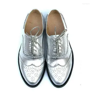 Casual Shoes British Oxfords For Work Ladies 2024 Flats Women Mixed Colors Pet Brogues Golden Silver Big Size Moccasins