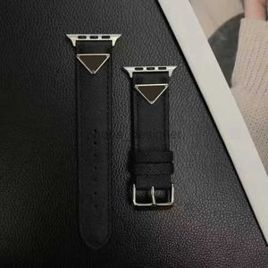 Luxury Designer Watch Bands Strap for Apple Watch Band 42 38mm Iwatch 8 7 6 5 4 3 2 Bandas para Man Woman Black Leation Letter Prip tiras NN7636G