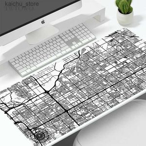 Mauspads Handgelenk ruhen Maus-Pad-Gaming Schwarz-Weiß-Stadt-Karte XL Custom New Home Mousepad xxl Mausmatte Nicht-Schlupf-Teppich-Büro Computer Mäuse Pad Y240419