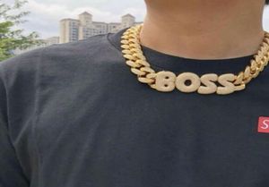 Anpassat namn kubansk länk Anpassad initial bokstäver halsband 20mm kubanska kedjhalsband pendanten män039s hip hop zirconia smycken2958522