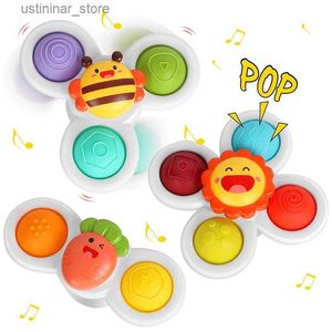 Sand Play Water Fun 3st Children Fidget Spinner Bathing Sucker Spinner Cartoon Baby Bath Toy Stress Relief Toy Fingertip Rotating Spinner Kids Gift L416