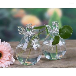 Wazony słodki szklany anioł kształt kwiatowy wiszący wazon domowe biuro ślubne dekoracje ślubne
