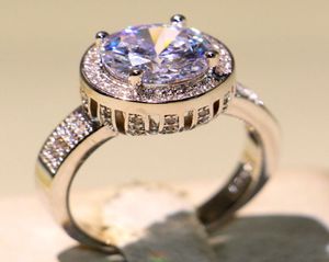 Crown Ehering Band Ring Luxusschmuck 925 Sterling Silber Einzigartiger runde Schnitt White Topaz CZ Diamond Party Verlobungsring für Frauen9827828