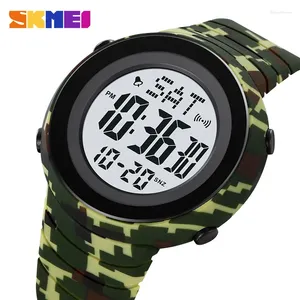 ساعة Wristwatches Skmei Military Color Fastion Clock Cronograph Clock Clock Sunday Night Light على الساعة 24 ساعة في العد التنازلي 2152