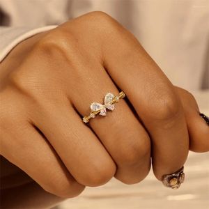 Cluster Rings 925 Sterling Silver Colored Star Moon Zircon Ring Butterfly Women's Wedding Proposal Oath Party Boutique Jewelry