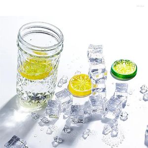 Dekorative Blüten 30pcs 20mm Würfelquadratform Glasglanz Eiswürfel Gefälschte künstliche Acrylkristall -Clear -Pographie -Requisiten Küche