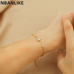 Länkarmband ljus lyxstjärna form handkedja justerbar inte blekna minimalistiska armband kvinnliga smycken