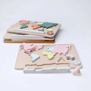 3D Puzzles Baby Montessori Learning Educational Math Toy World Map Puzzle Toys Matching Toy Soft Silicone Toy For Kids Children Accessories 240419