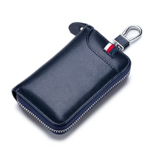 Cüzdan lüks yumuşak deri anahtarlık araba anahtar çanta iş unisex cüzdan kartı tutucu fermuar torbası çanta anahtar paket kapağı taşınabilir anahtar çantası