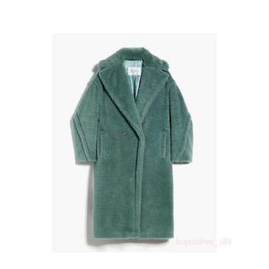 Женское пальто кашемировое дизайнерское пальто модное пальто Maxmaras Teddy Coat шалфей зеленый