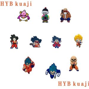 靴部品のアクセサリーhybkuajiカスタム100pcsチャームの追加卸売靴の装飾PVCバックルドロップ配信DH5p3