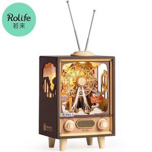 3D Puzzles Rolife Sunset Carnie 3D Wooden Music Box Building Kit Wood Puzzle DIY Night Light Desk Gift for Men Women Hobby 240419