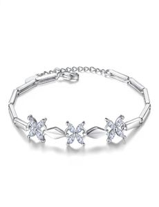 High Quality Flower Charm Friendship Bracelets For Women Clear Cubic Zirconia Wedding Jewelry Valentine039s Day Gift WHG565177472