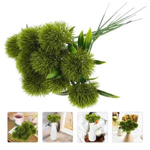 Dekorativa blommor 10 PC: er konstgjorda maskrosor realistiska maskrosor utomhus faux växter hem diy dekor livlig stam elegant falsk