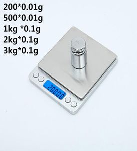 200500001g 1kg 2kg 3kg01g Portable Digital Jewelry Precision Pocket Scale Weighing Scales Mini LCD Electronic Balance Weight 1544382