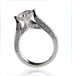 Teste positivo 2ct 8mm de moissanite diamante anel brilhante 925 Sterling Silver Anel de prata para Women4093279