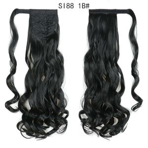 human curly wigs Chemical fiber Velcro ponytail wig with gradient strap winding hair extensions and large wave ponytails