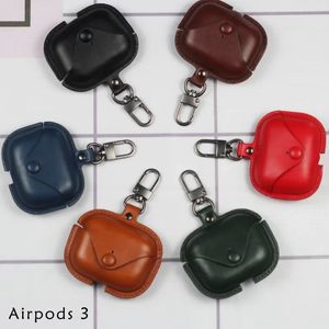 Läder Bluetooth Wireless Earphone Case för AirPods Pro Case äkta skydd för Apple Airpods Pro 2 3 Air Pods 3 Case