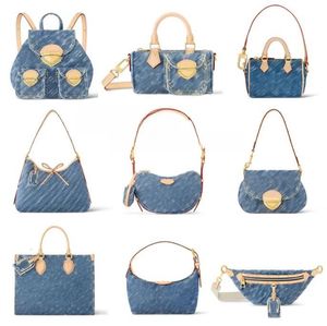 Designer Denim -Tasche Frauen Crossbody -Umhängetaschen Hobo Umhängetasche Dame Blue Denim Blume Messenger Geldbörsen Streifen Luxusmarke Handtaschen Handtaschen