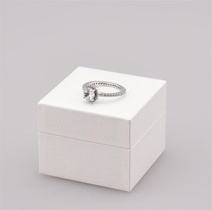 Neuer Real 925 Sterling Silver CZ Diamond Ring mit Originalbox Set Fit Style Ehering Engagement Schmuck für Frauen Gir250x2080629